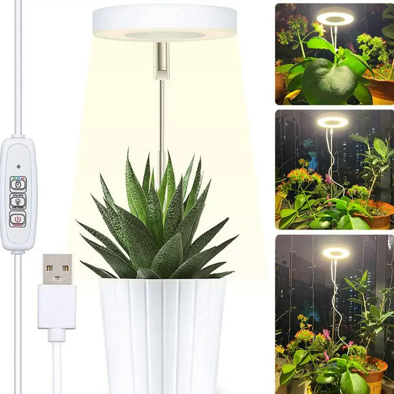 Plant Grow Light Lamp For Indoor Plants Indoor Full Spectrum LED Grow Light 4 Level Automatic Timer Plant Growing Lamps dropship