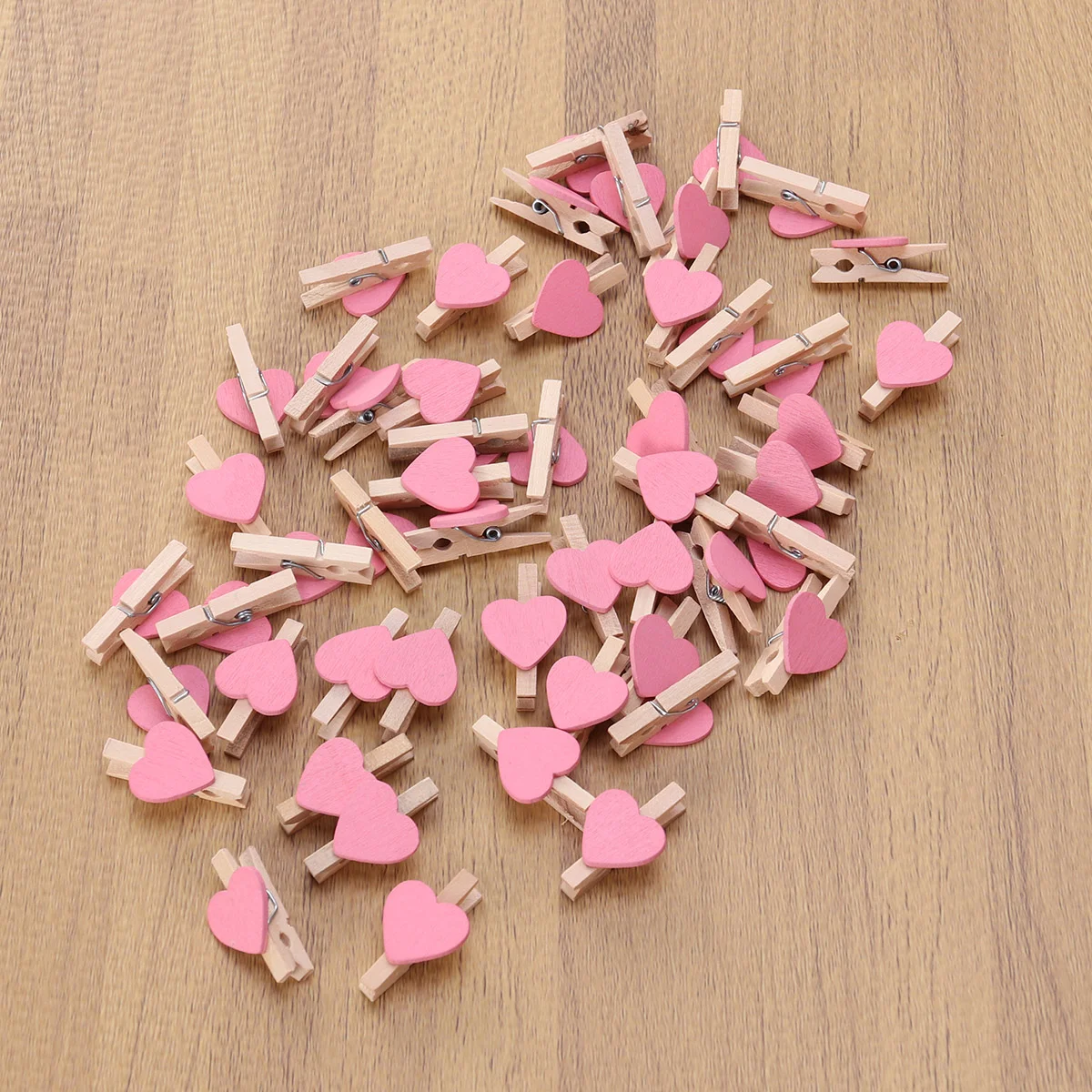 

Kisangel Clothes Pins 50Pcs Mini Heart Shaped Wooden Clips Diy Craft Clips Photo Paper Pegs Photos Cards Paintings Scrapbookings