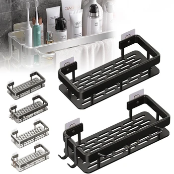 2x Cestello per doccia Cestino per doccia senza foratura Cremagliera per bagno Cremagliera per doccia Cremagliera angolare in alluminio 1