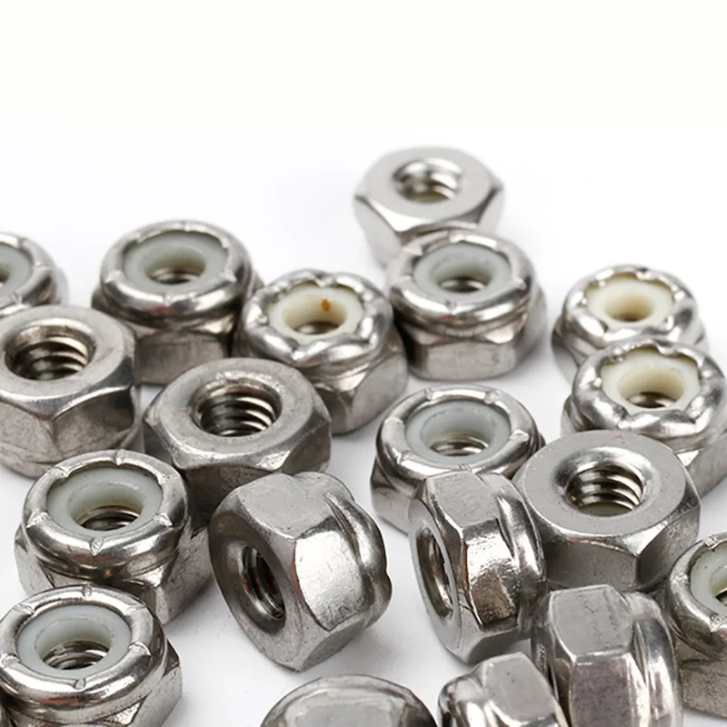 Dadi Autofrenanti M3 Acciaio Inox - Confezione 100 Pezzi Con Inserti In Nylon, Controdadi Esagonali - Foto 2