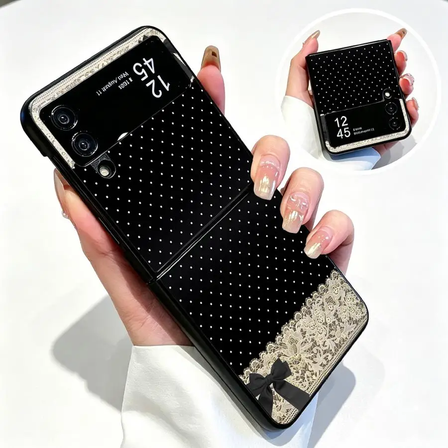 Elegant Lace Polka Dot Bow Phone Case