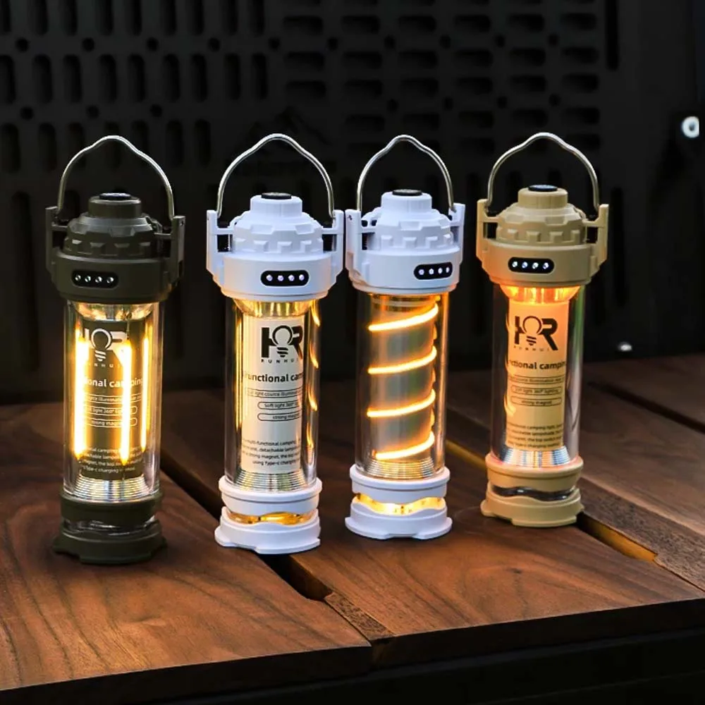 屋外 LED キャンプライト三脚付き 5 モード USB 充電緊急ポータブル