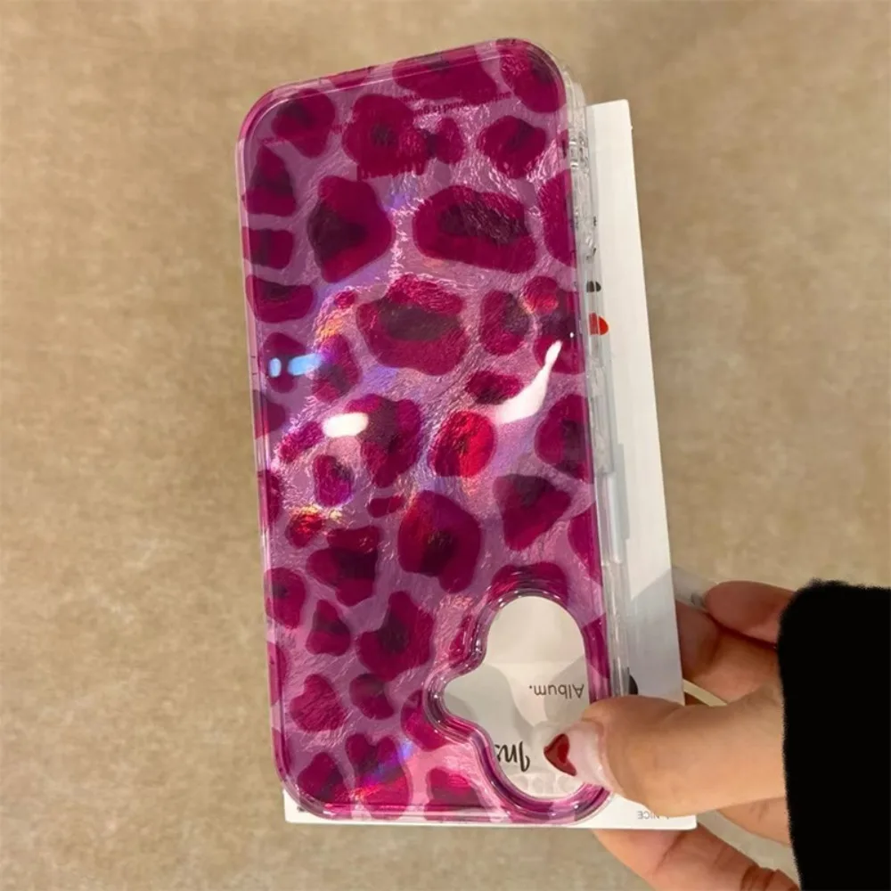 Purple Leopard Print Feather Texture Phone Case - Glacier Edition