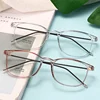 Square Finished Myopia Glasses Round Women Men Metal Thin Legs Short Sight Spectacles Prescription -0.5 -1.0 -1.5 -2.0 To -9.0 3