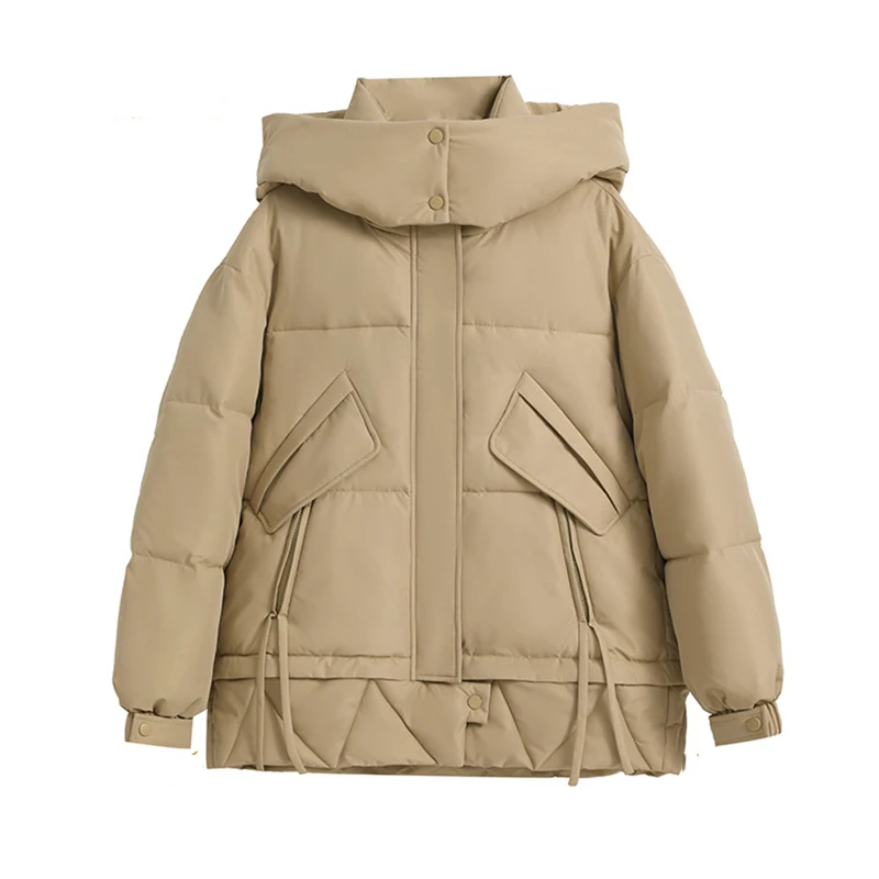

2023 Winter Hooded Parka Overcoat Women Down Jackets Ultra Light Warm Casual Coat Female Puffer Jacket Oversized Cotton Outwear