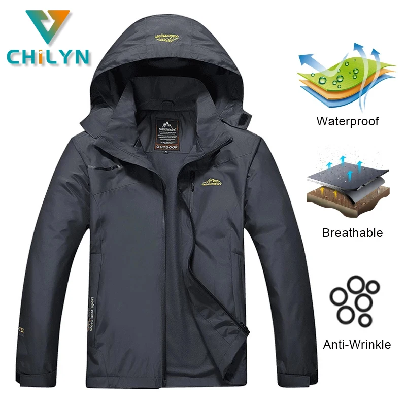 CHILYN Waterproof Hiking Jacket Men Women Climbing Camping Hunting