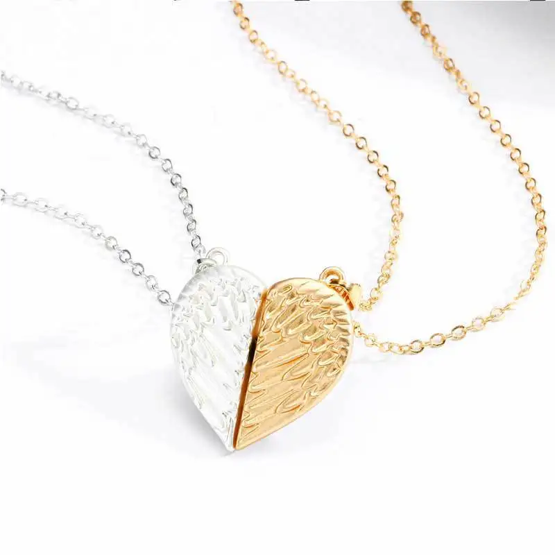 

Angel Wings Heart Couple Necklace Fashion Personality Magnetic Attraction Heart Pendant Necklace Trendy Jewelry Gifts