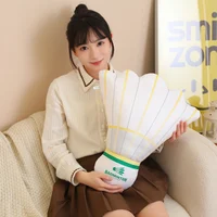 55x47cm White Plush Shuttlecock Pillow Stuffed Badminton Sport Ball Equipment Cushion Back Support Plushie Peluche Gift 1