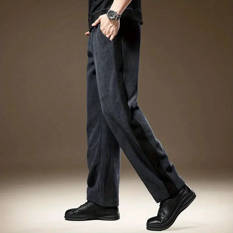Autumn Elegant Fashion Harajuku Slim Fit Trousers Loose All Match Corduroy Casual Pants Straight Cylinder Pockets Sweatpants