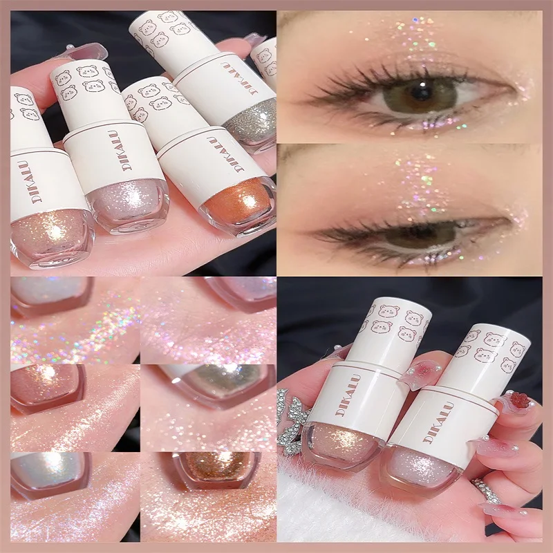 DIKALU Bear Bowling Ball A Teardrop Liquid Eyeshadow Eye Makeup Lying Silkworm Pearl Super Sparkle Glitter Fine Glitter Powder 6
