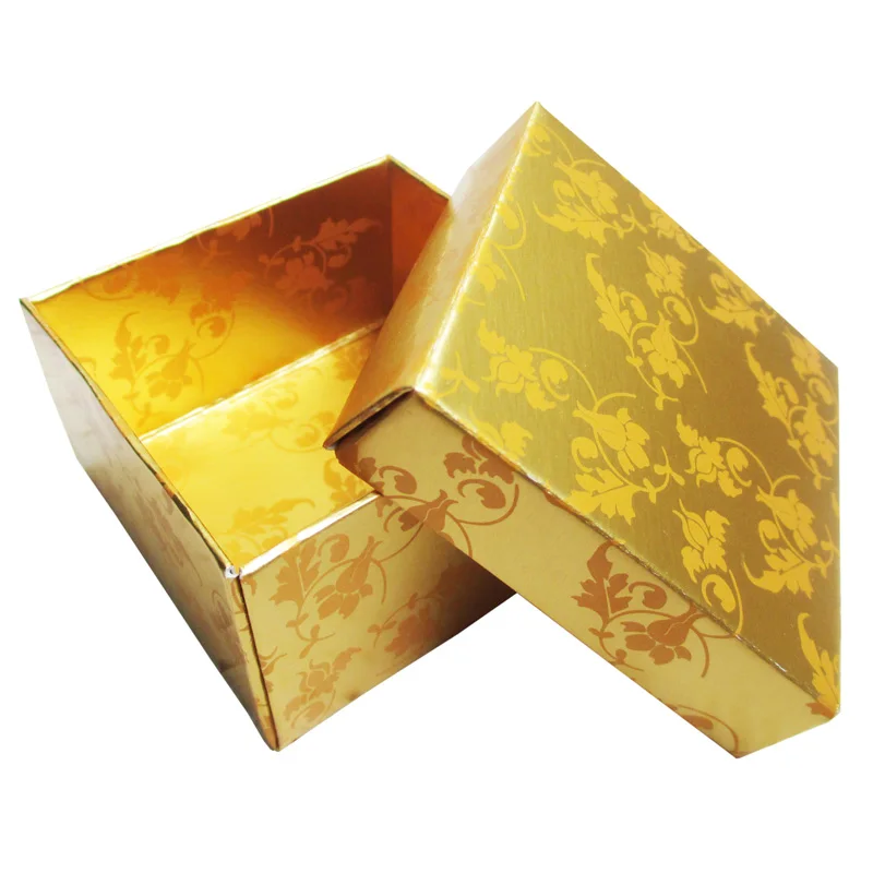 

Cardboard Favors Box Foldable DIY Square Candy Box for wedding party baby shower - 6.5x6.5x3.8cm gold 100pcs/lot free shipping