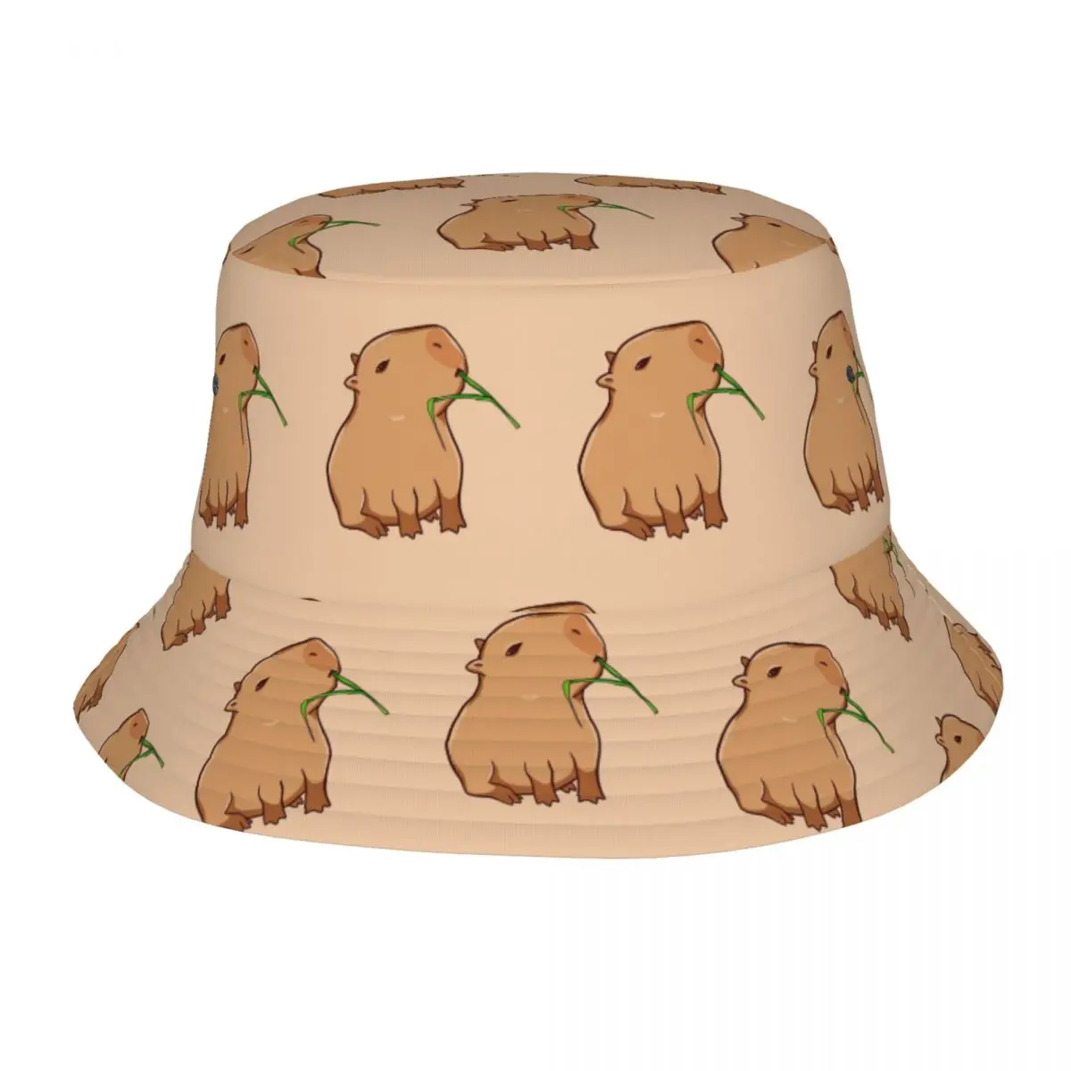 Casual Capybara With A Leaf Eat Your Greens Bucket Hat For Woman Foldable  Funny Capybara Bob Hat Travel Headwear - AliExpress