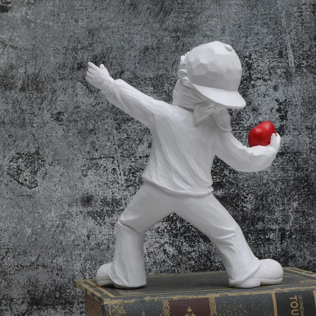 Statue de Lanceur de Pierre en Résine, Sculptures d'Amour, Accessoires de Bureau, Figurine de Collection, Décoration d'Nik, 1 Pièce 2