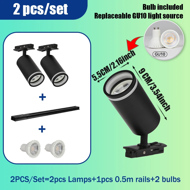 2 lights set black