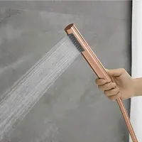 ก๊อกอ่างอาบน้ำทองคำสีกุหลาบ/แปรงปัดสีเทาที่จับคู่ทำจากทองเหลืองพร้อมก๊อกผสมน้ำอาบน้ำในห้องน้ำ 4