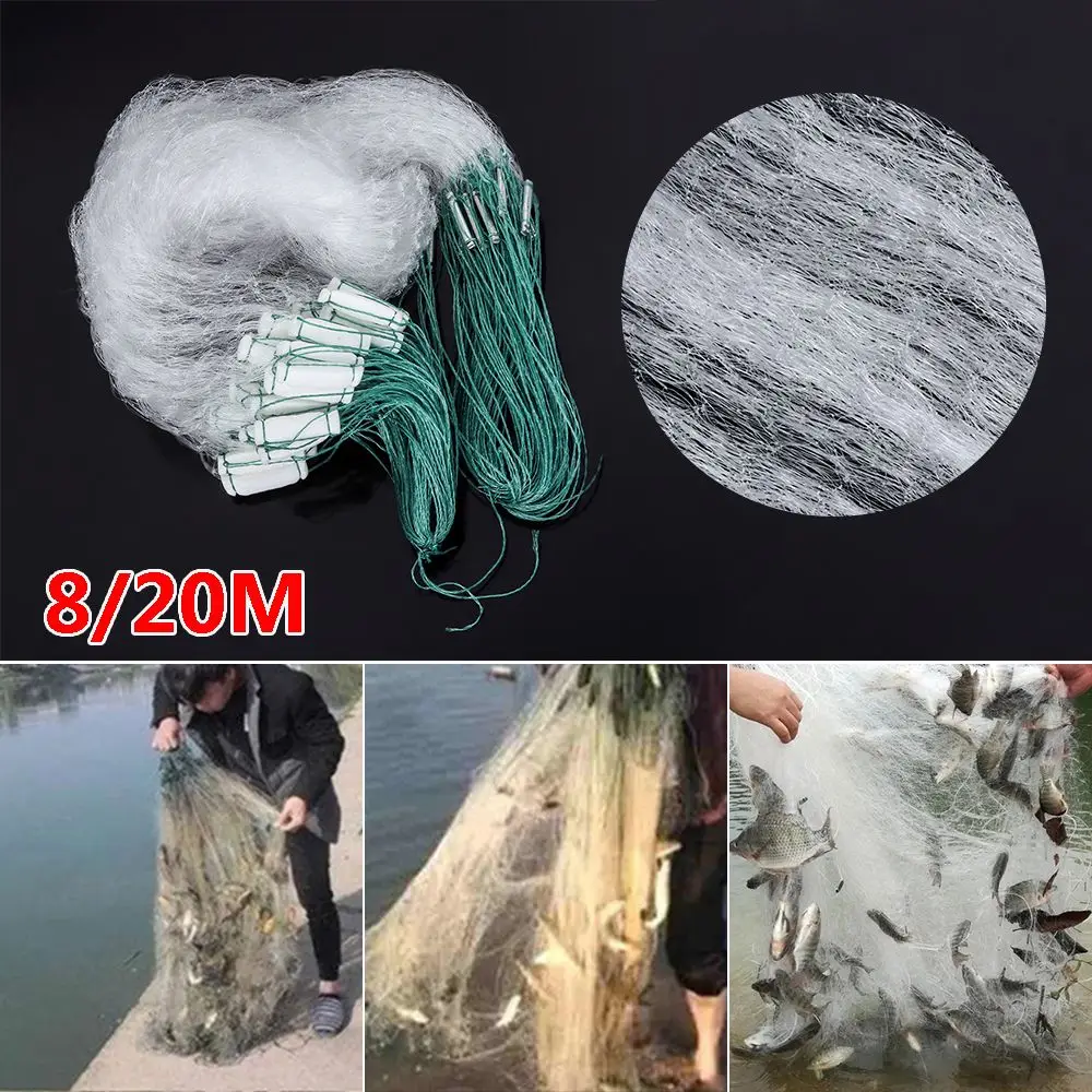 Fishing Traps Fishing Net Outdoor Nylon Durable Material for Hand Casting Single Layer Monofilament Fishing Net Fish Trap Fish Gillnet