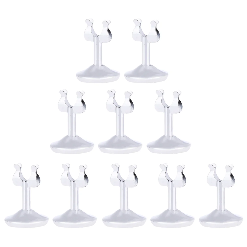 10Pcs Stainless Card Stands U-shaped Card Holders Delicate Number Holders Desk Accessory