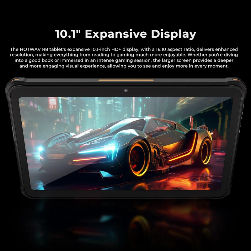 HOTWAV R8 Rugged Tablet 10800mAh Massive Battery Android 14 Pad 10.1'' HD+ Display 4GB 128GB 13MP Camera Global 4G Tablet PC 6