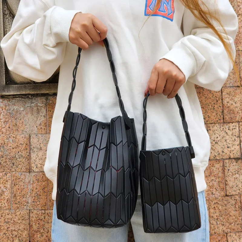 New Women's Geometric Large Capacity Girls Bag Bolsa Luxury Brand Designer Geometric Shoulder Crossbody Bag Folding Handbag