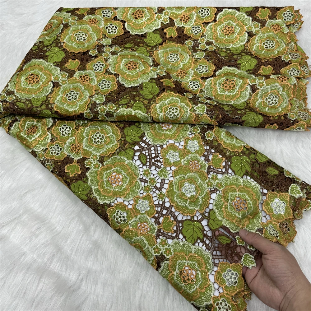 

Nigerian Tulle Lace Fabric for Sewing, Wedding Dress, Chiffon Party Guipure, High Quality, Cotton, 5Yard, 2024 MY011
