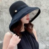 Women's Sunshade Hat Portable Folding Wide-brimmed Hat For Travel Camping Fishing Spring Summer UV Resistant Large Eave Hat 4