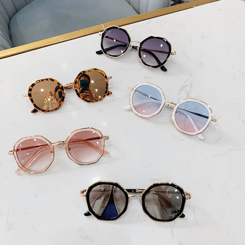Kids Sunglasses Boys Girls Vintage Polygon Glasses UV400
