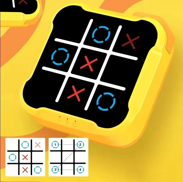 Children Electronic Toys Tic Tac Toe Game Noughts and Crosses Game Memory Training Infinite Portable Travel Games for Kids Adult 5