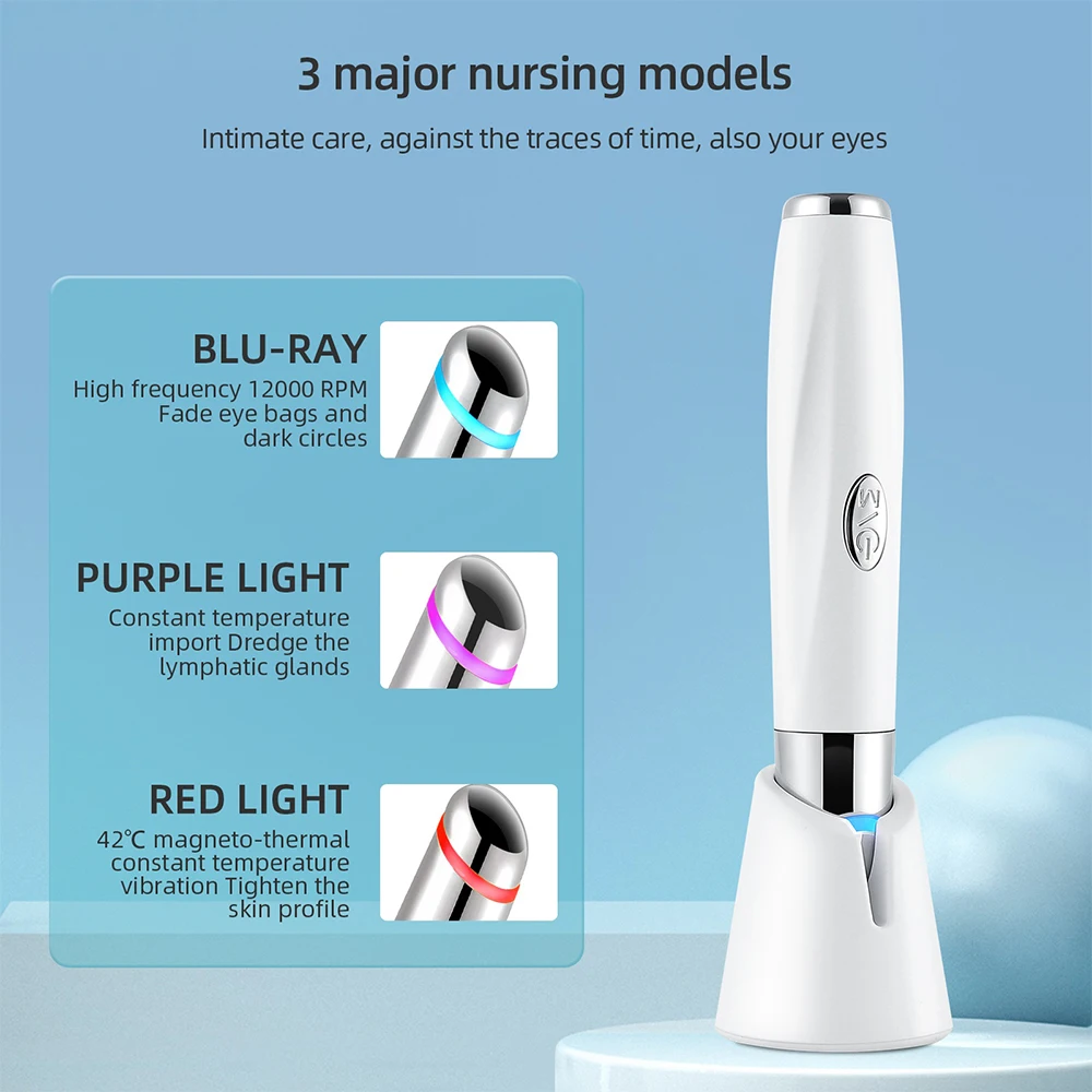 Eye Massager Eyes And Lip Massage Stick 45℃ Heated Hot Compress Vibration Lighten Dark Circle Anti-wrinkle Eye Bags Remover