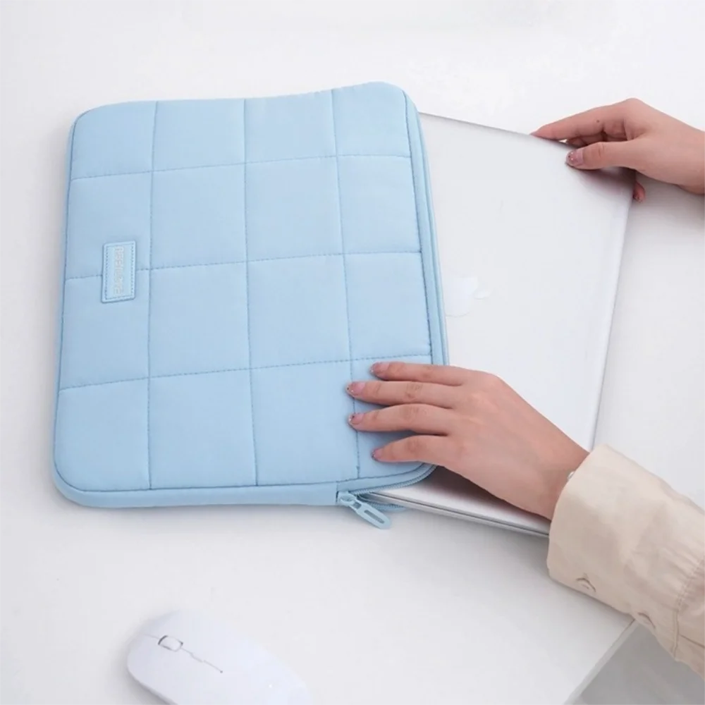 14/15.6inch Quilted Tablet Bag Solid Color Ultralight Travel Tablet Sleeve Shockproof Wear-resistant Tablet Protection Cases
