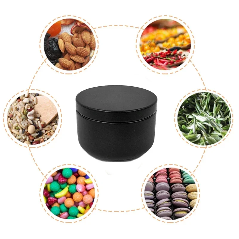 12Pcs Round Candle Tea Jars With Lid Aluminum Travel Tin Candle Storage Container Tea Cans Box Empty Cream Cosmetic Container tea tin box,tea canister