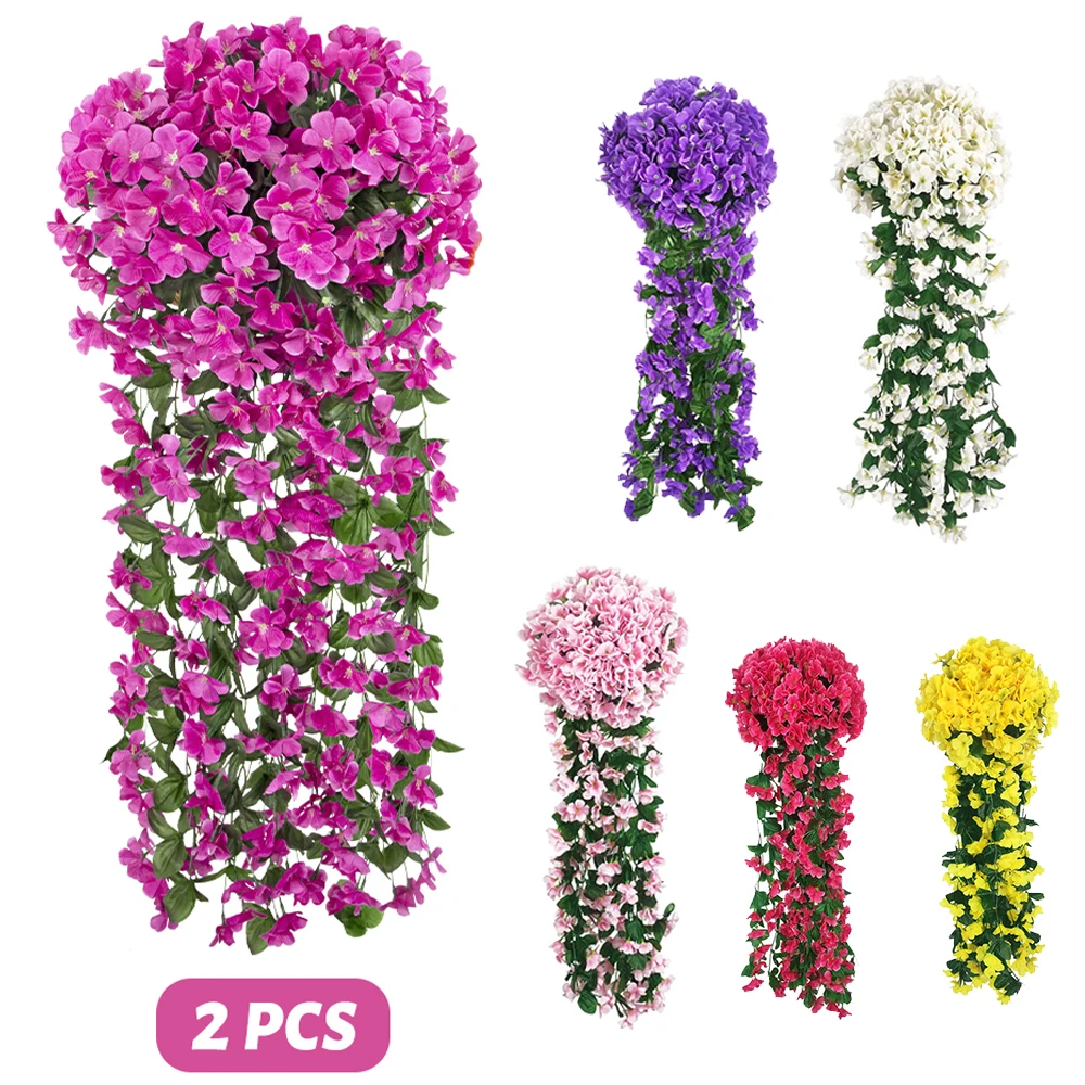 Künstliche violette Efeu-Hängeblumen, Hochzeitsbogen, Party-Dekoration, Zuhause, Zimmer, Garten, Terrasse, Outdoor-Dekoration, gefälschte Blumengirlande