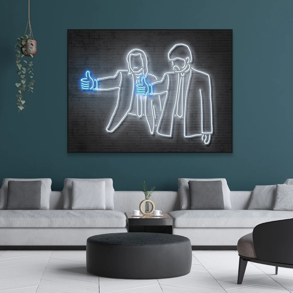 

Vintage Movie Art Pulp Fiction Canvas Painting Neon Art Prints Poster Home Room Canvas Painting Office Living Room Wall Decor