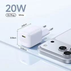 Baseus 20W Portable USB-C Charger with PD Fast Charging - 20W Mini White
