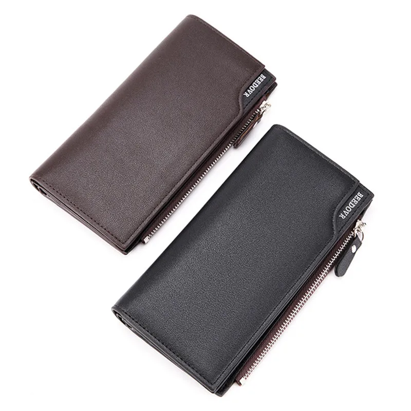 

Men's Wallet with Card Holder Clutch PU Leather Long Slim Wallets Purse Carteira Masculina Couro Luxo Cartera Hombre Monederos