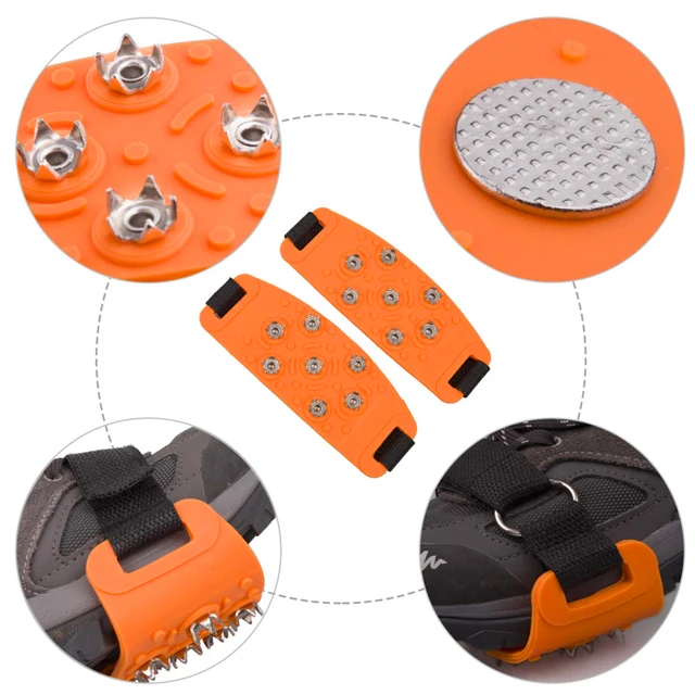 Ramponi Antiscivolo Per Scarpe - 2/4 Pezzi In Acciaio, Per Ghiaccio E Neve, Regolabili Per Trekking Invernale - Foto 6