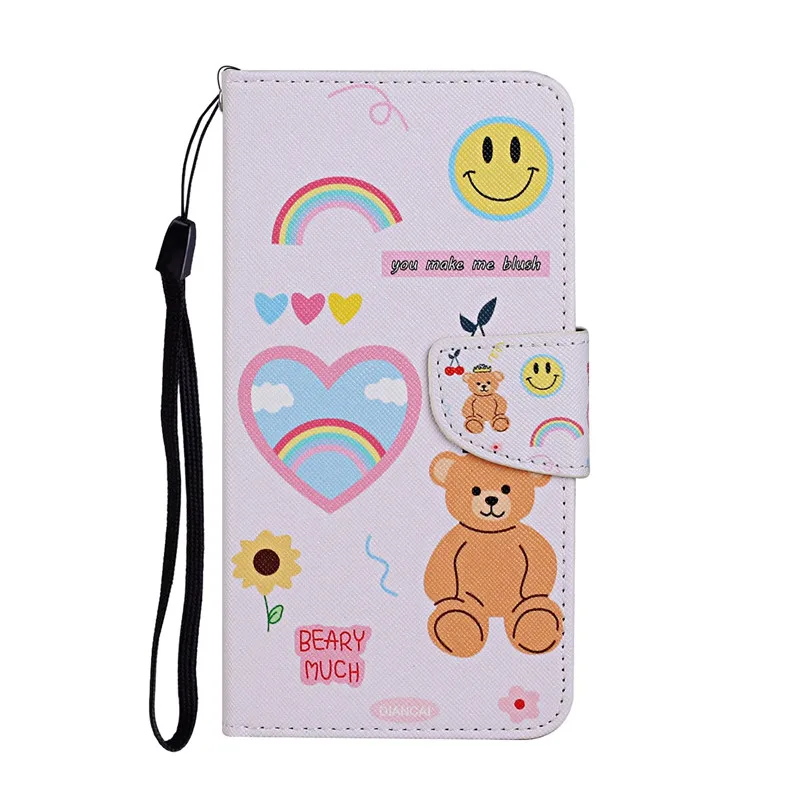 Leather Flip Wallet Case with Card Slots