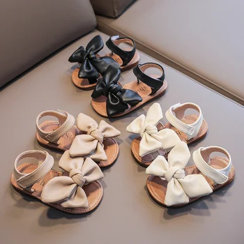 Girls' Summer Bowtie PU Sandals 1