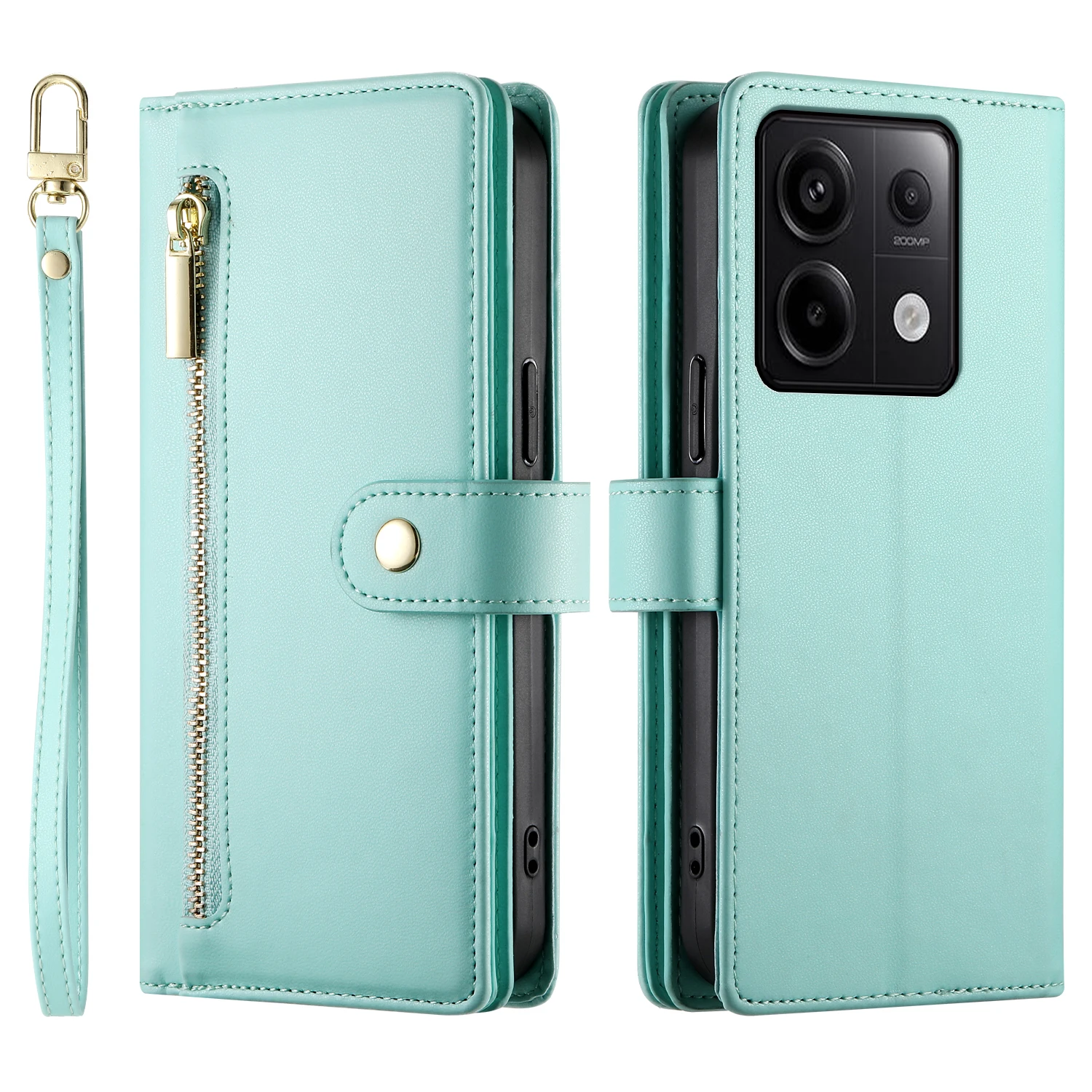 Crossbody Zipper Cards Solt Wallet Leather Case For Xiaomi Redmi Note 13 Pro Plus 12 13C POCO X6 5G Lanyard Bag Pocket Cover_voghion.com