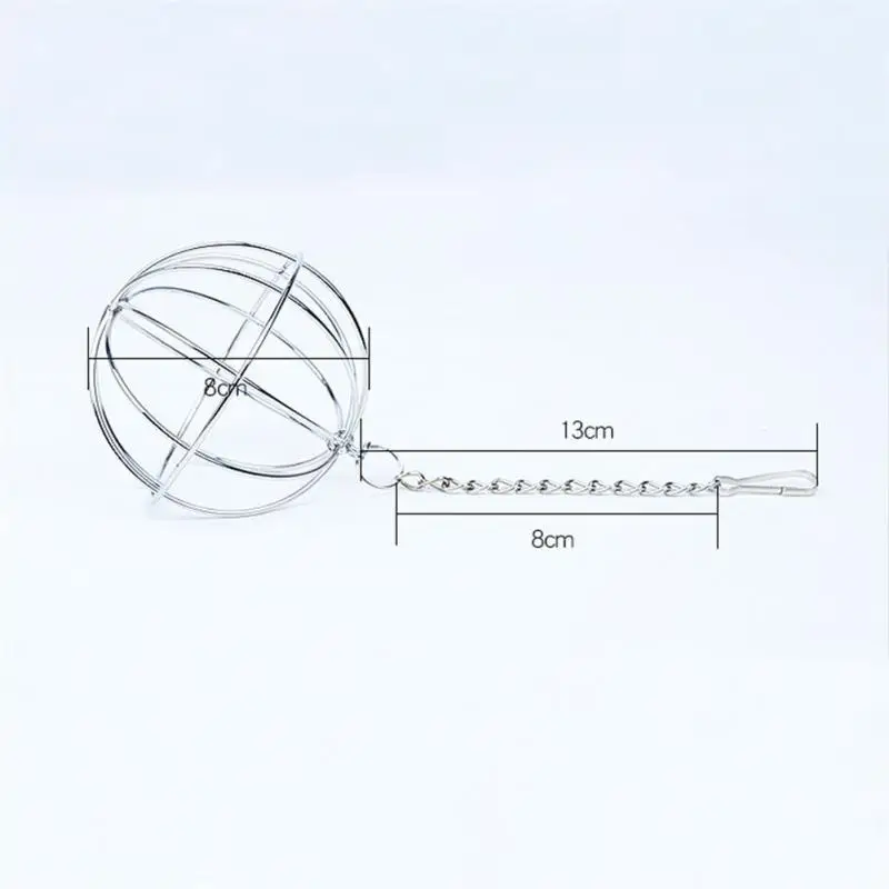 Stainless Steel Round Sphere Hay Feeder Dispense Exercise Hanging Straw Ball for Guinea Pig Hamster Rat Rabbits Pet Supplies