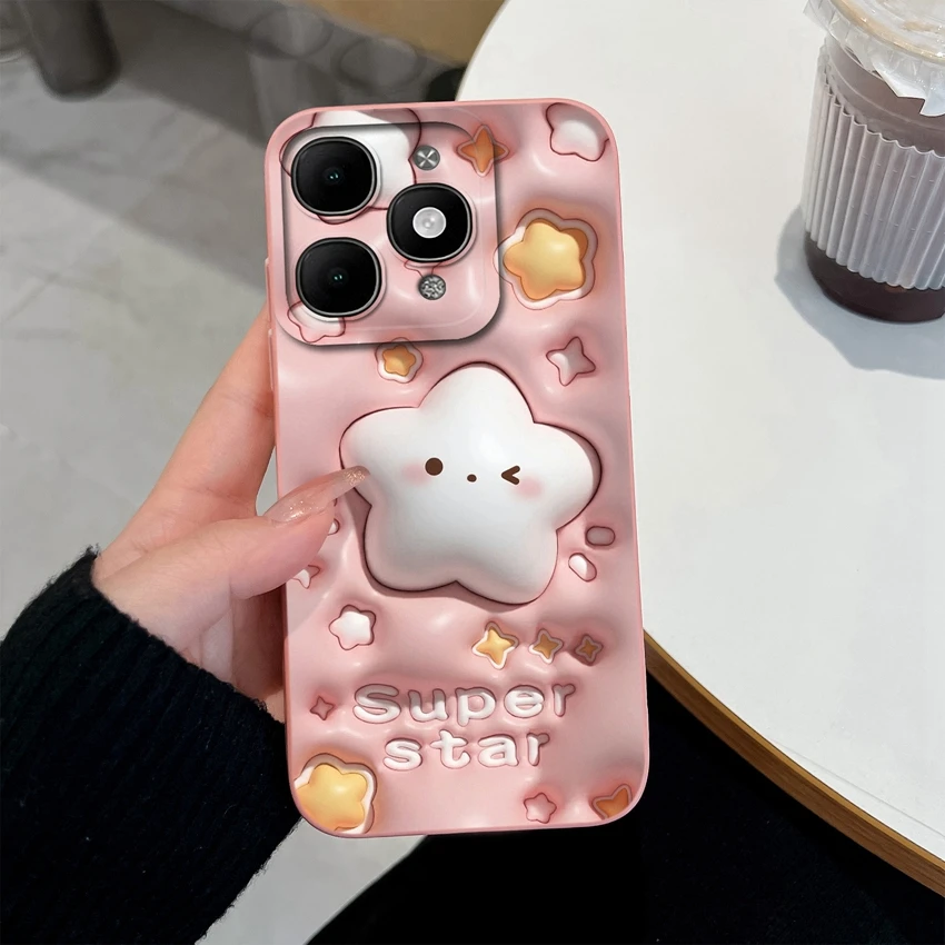 Pretty Floral Liquid Silicone Shockproof Phone Case with Screen Protector