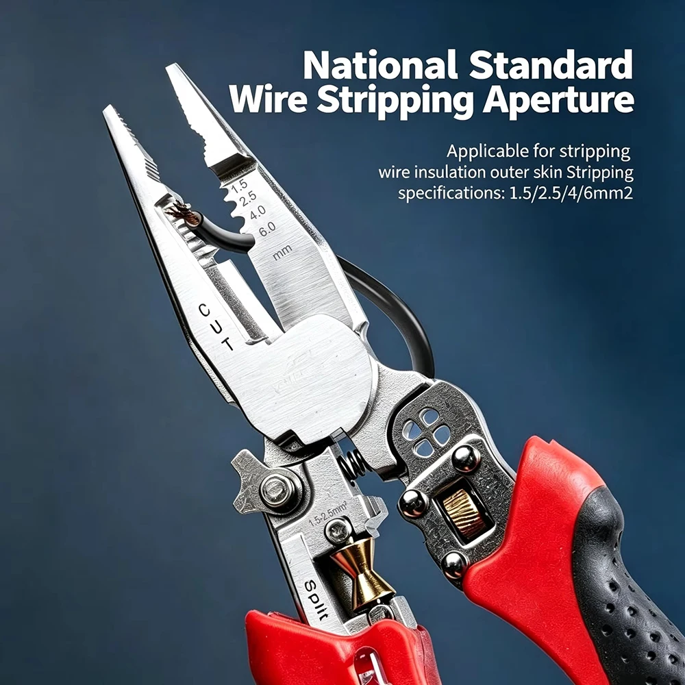 Rechargeable Multifunctional Electrician Tool: Adjustable Wire Stripper & Real-time Voltage Tester