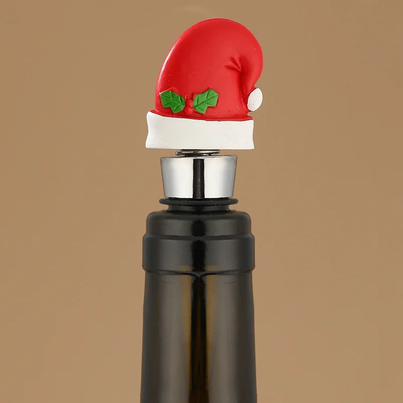 

Christmas Series Santa Hat Wine Stopper Bottle Decoration Stoppers Wine Fresh-keeping Plug Champagne Stopper Bar Accessories