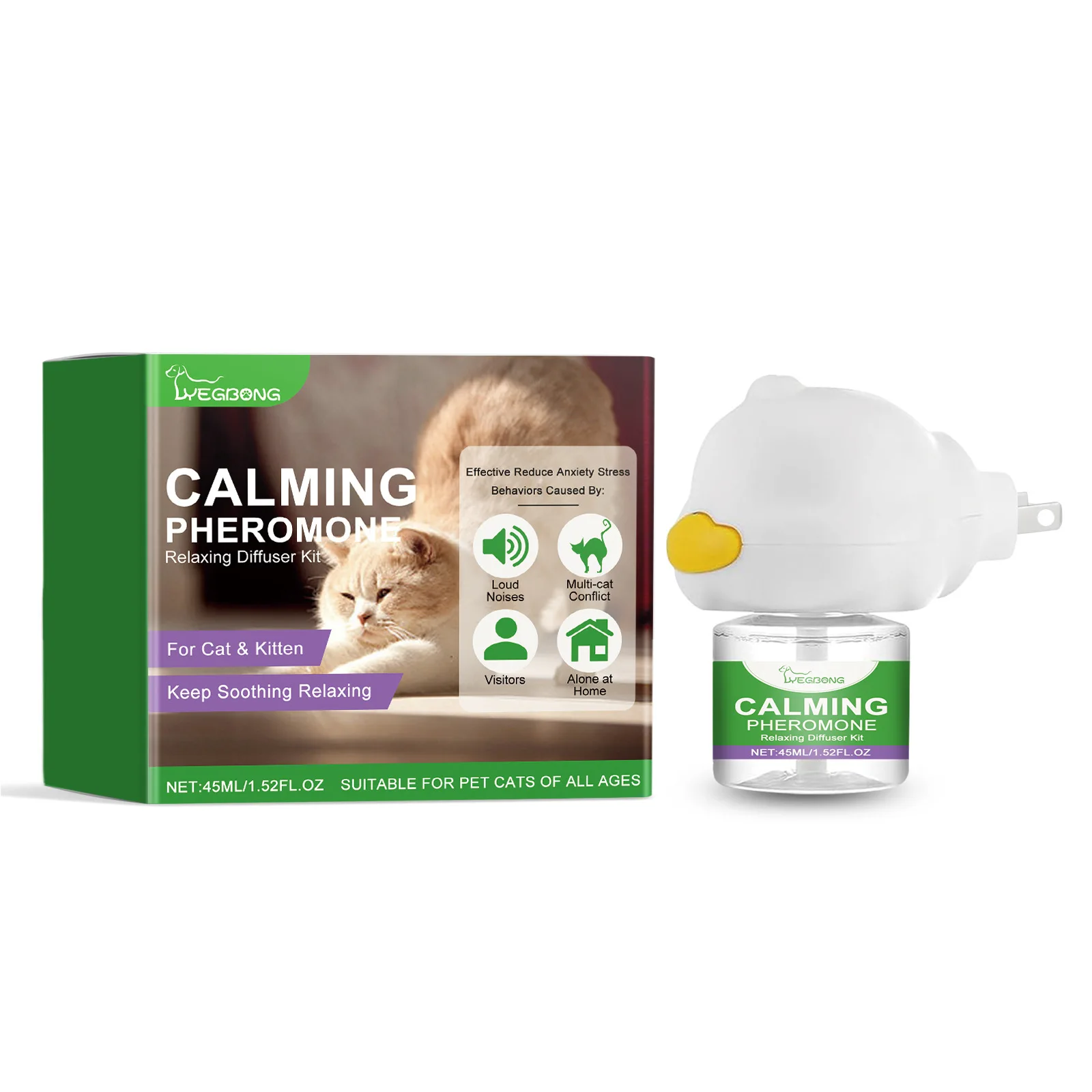 Cat Calming Diffuser Pheromone Plug-In Relaxants Prevent Howling Pet Dogs Soothing Intelligent Calming Pheromone Diffuser Calm