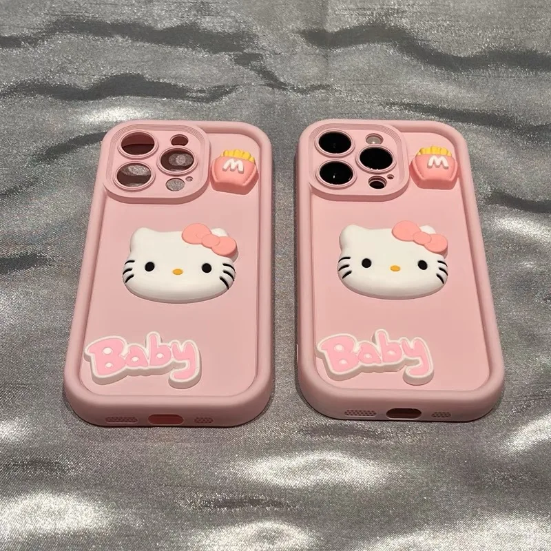 Kawaii Hellokid Iphone 15/14/13 Pro Max Sanrio Cartoon Cute Silicone Anime Accessori Apple Phone Case Ragazze Regalo Di Compleanno