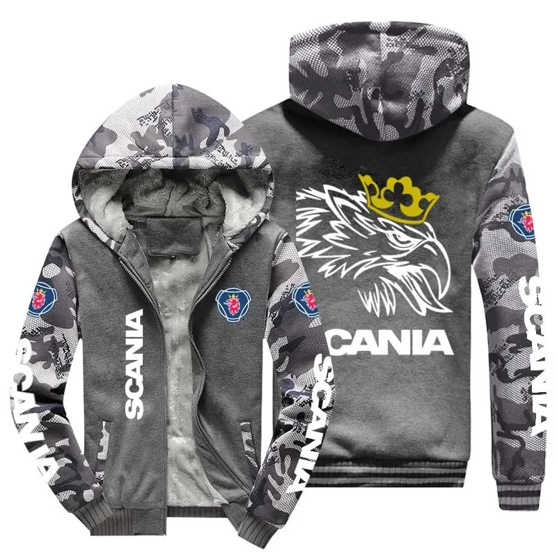 Fleece Hoodies Men Winter Scania Casual Wool Liner Sweatshirts Jacket