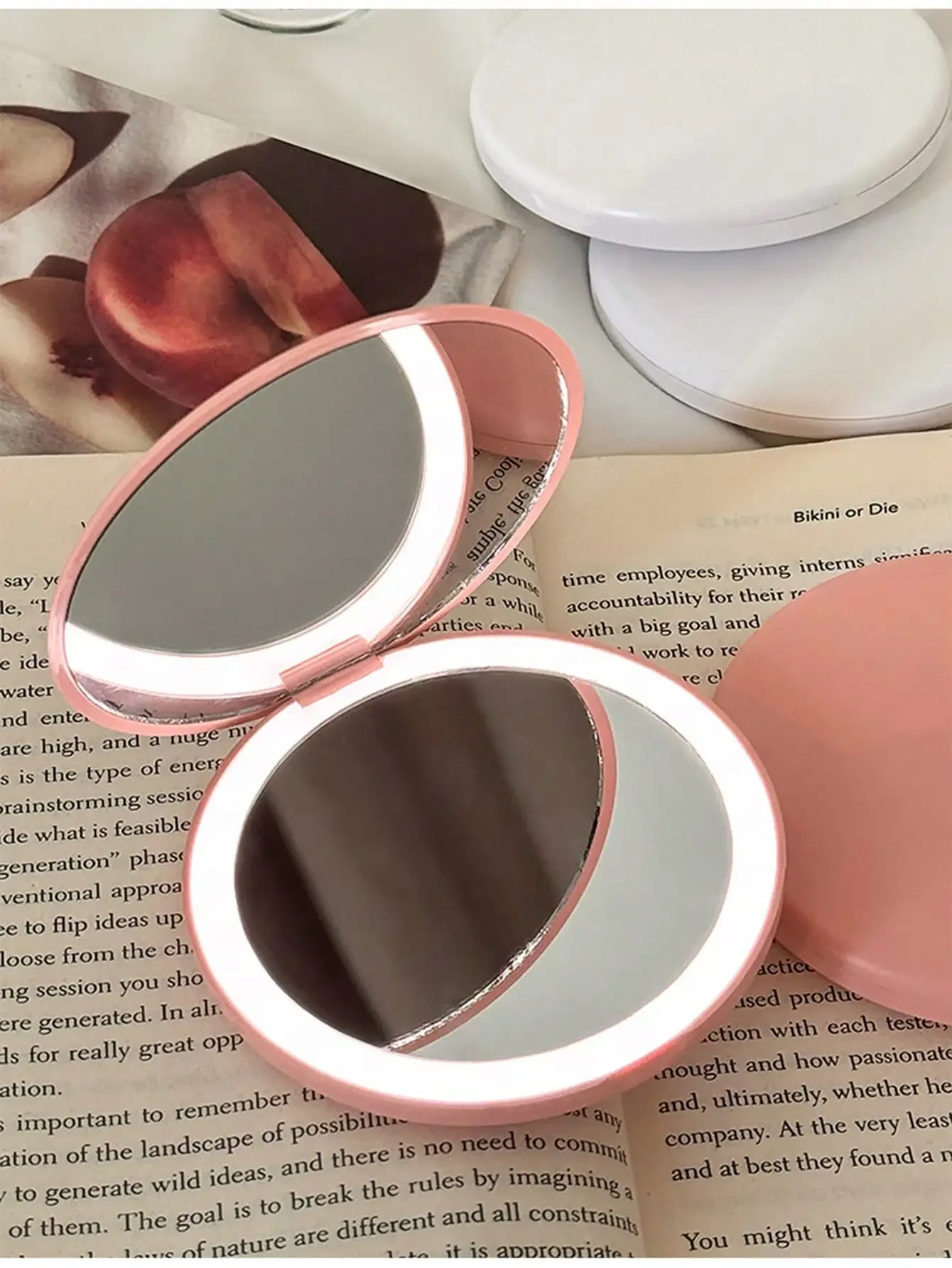 LED Foldable Makeup Mirror Women Mini