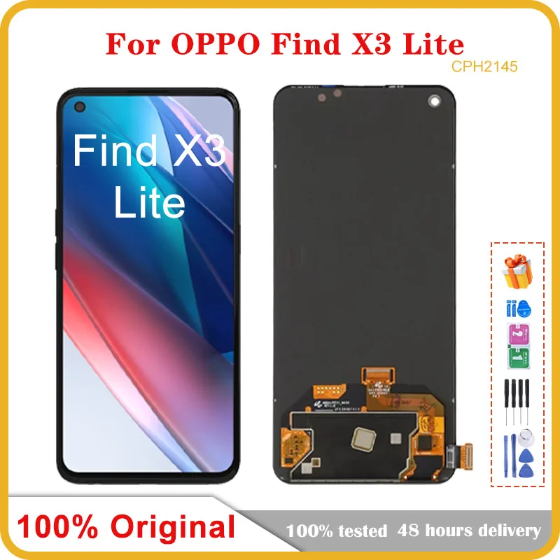 

6,43 "оригинальный Amoled для Oppo Find X3 Lite CPH2145, ЖК-дисплей для X3 Lite, дисплей