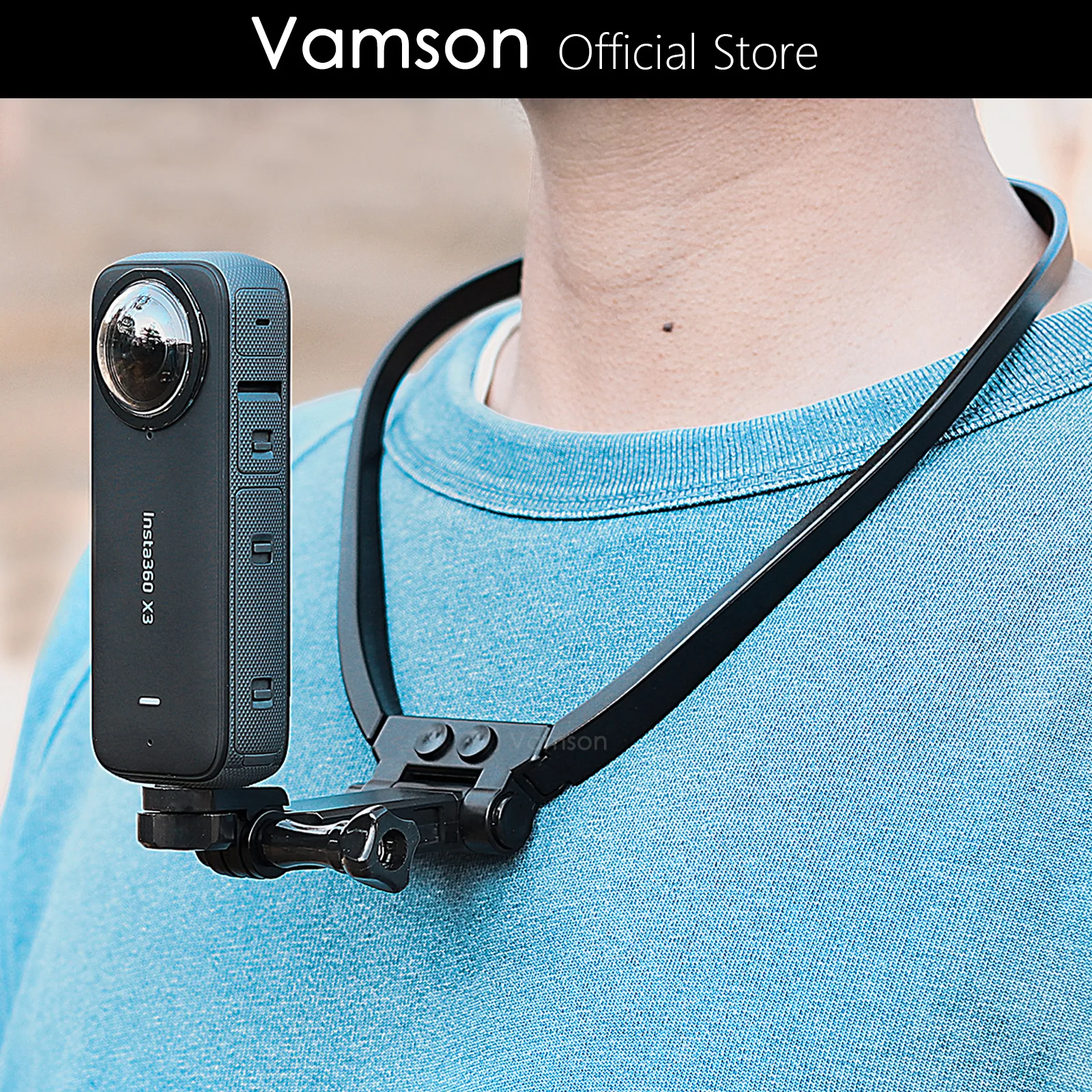 

Крепление на шею Vamson для экшн-камеры Insta360 X3 GoPro Hero 11 10 9 DJI Osmo