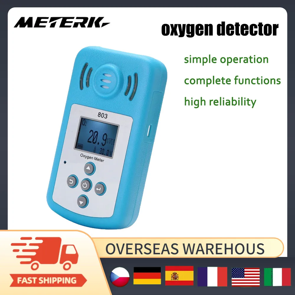 

Oxygen Meter Portable Oxygen(O2) Concentration Detector with LCD Display and Sound-light Alarm