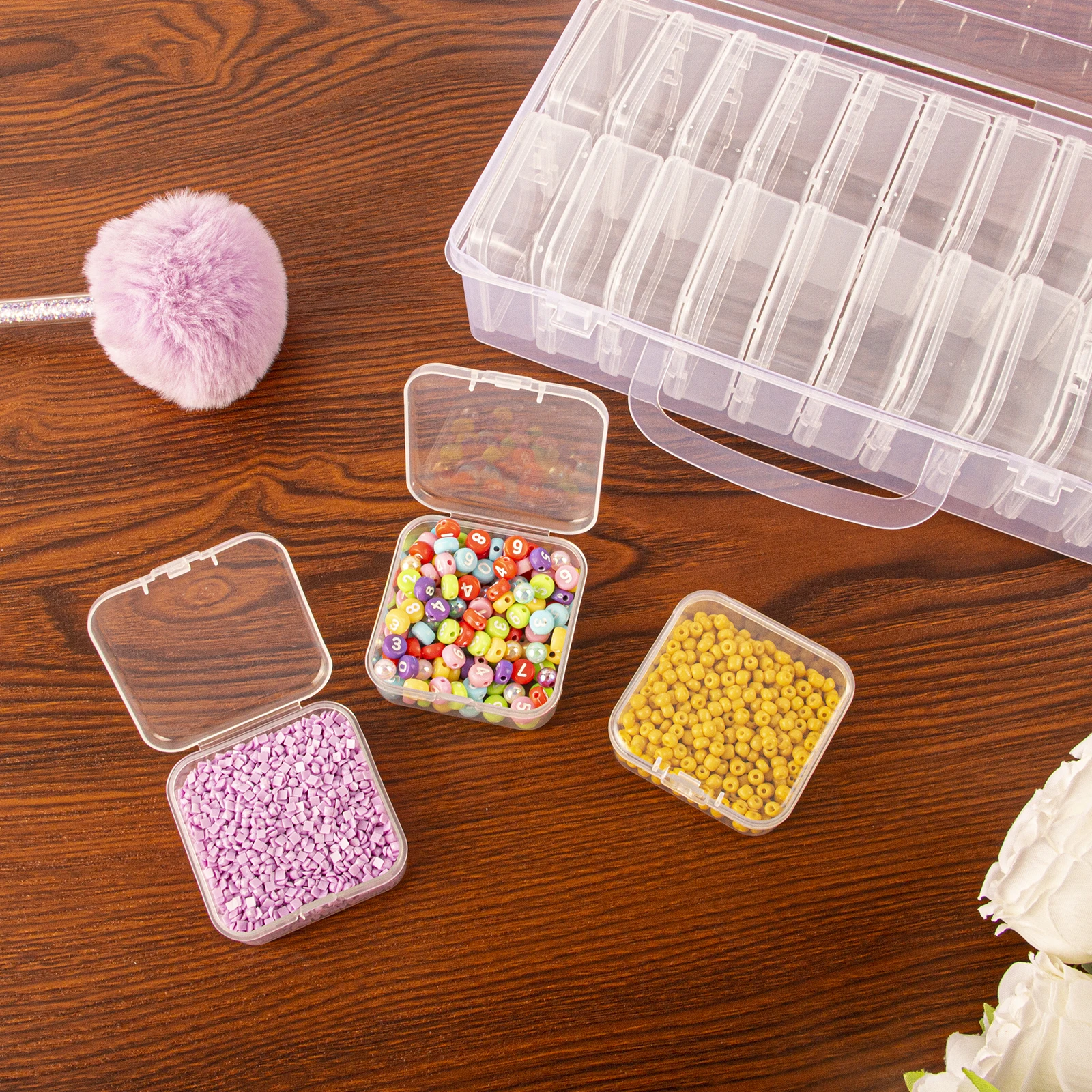 1 Set of 20 Grid Storage Boxes Storage Gift Diamond Painting Stone Beads Suitable for Diamond Embroidery Box DIY Craft Storage